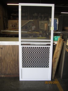 Screen Doors with a pet grill