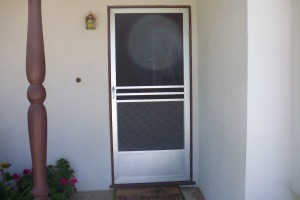 Screen Doors with a pet grill