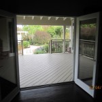 Interior View of a Double Set of Retracted Screen Doors installed on French Doors in Office Point Dume, Malibu | Screen door service in The Valley