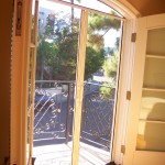 Arched French doors with Retractable Screen Doors & Arched Screen Top Header