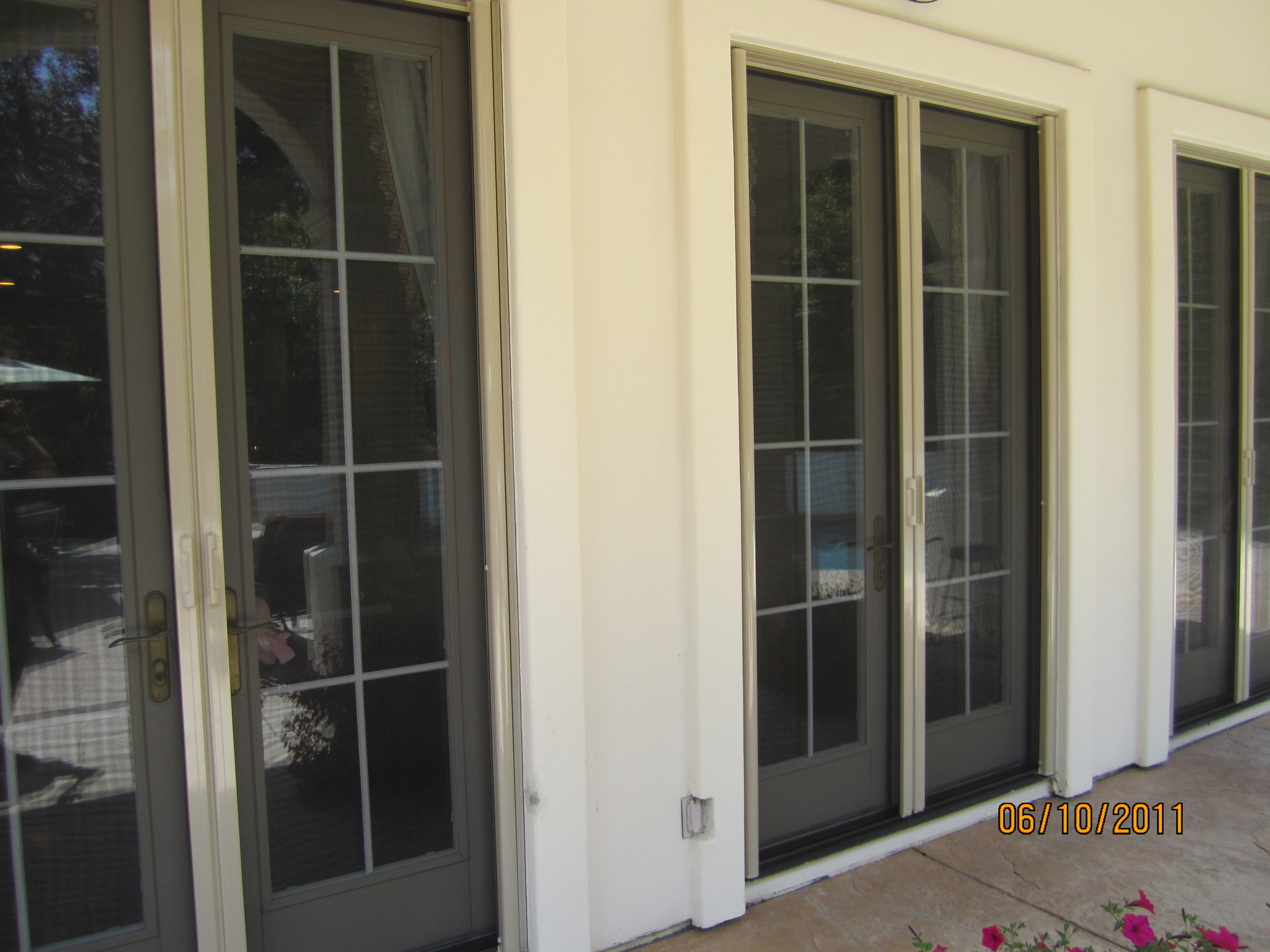 All double sets retractable screen french doors Retractable Screen Doors