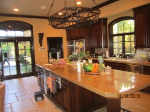 Arched window panels installed in kitchen | Brentwood Arched Window and Doors