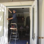 Double set retractable screen doors for French doors installed in Topanga | Topanga Screens